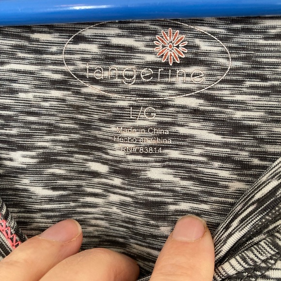 Tangerine LG Activewear Pullover Hoodie – Gray/White with Neon Accents Gorpcore - Picture 3 of 4